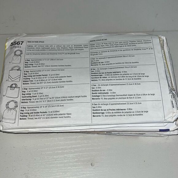 Lot 4 Craft Patterns Purse New Simplicity And Others Pillows Table Cloth Napkins - Picture 9 of 9